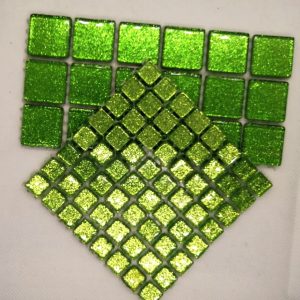 Mosaic Tile - Lime Green Glitter