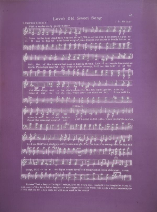 Silk Screen Stencil - Love's Old Sweet Song